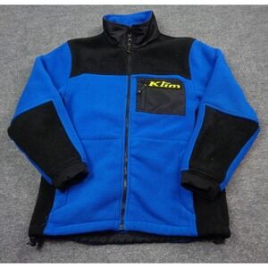 Klim Everest Fleece Jacket Mens Small Black Blue Full Zip Mid-Layer